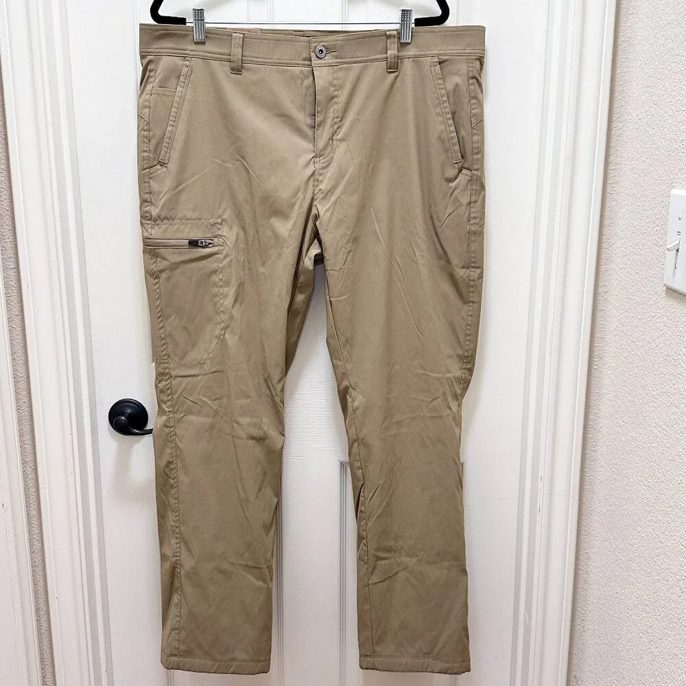 Eddie Bauer Men's Rainier Fleece Lined Pant Size 40X32 Tan Stretch Fit (NEW) - Picture 2 of 16